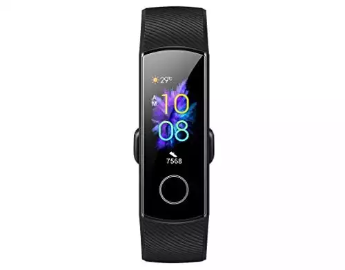 JJA BROS Honor Band 5 Smart Armband Herzfrequenz 0,95" Bunte AMOLED-Anzeige Echtzeit-Herzfrequenzmesser 5ATM wasserdichte Sportuhr (Meteorite Black), small, CRS-B19S