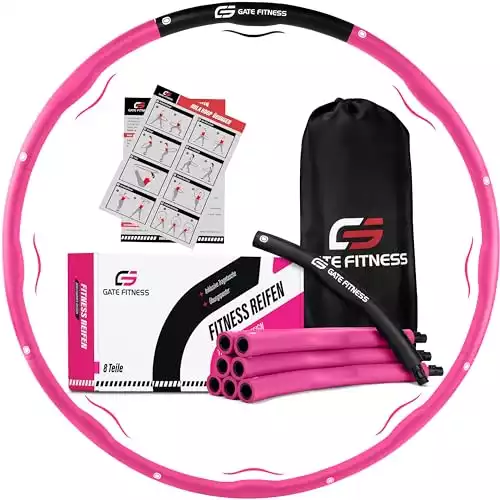 GATE FITNESS Hula Hoop Reifen Erwachsene und Kinder zum Abnehmen [1,2kg / 1,5kg / 2kg] | 6 bis 8 Segmente Hoola Reifen mit Wellendesign | Anfänger & Fortgeschrittene | Fitnessreifen mit Schaumsto...