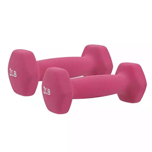 Sunny Health & Fitness Unisex-Adult Neopren Hantel-0,9 kg (Paar) Hanteln, Rosa, One Size